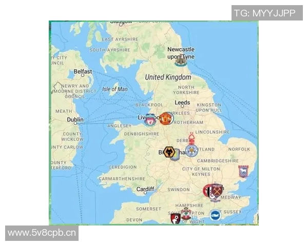 英超球队在英国本土的地理分布图与区域分析